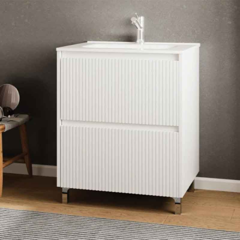 Mobilier stativ pentru lavoar, Fluminia, Lizi, 60 cm, alb lucios [1]