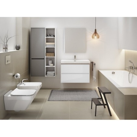 Mobilier suspendat Cersanit, Crea, cu doua sertare, 100 cm, alb [4]