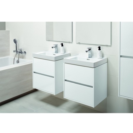 Mobilier suspendat Cersanit, Crea, cu doua sertare, 100 cm, alb [5]