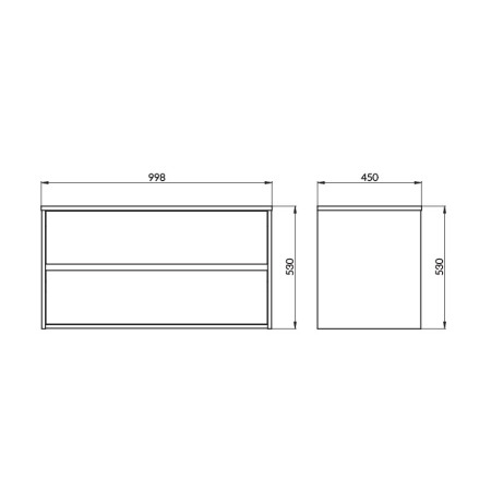 Mobilier suspendat Cersanit, Crea, pentru lavoar pe blat, 100 cm, alb [1]