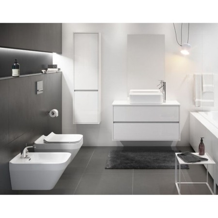 Mobilier suspendat Cersanit, Crea, pentru lavoar pe blat, 100 cm, alb [5]