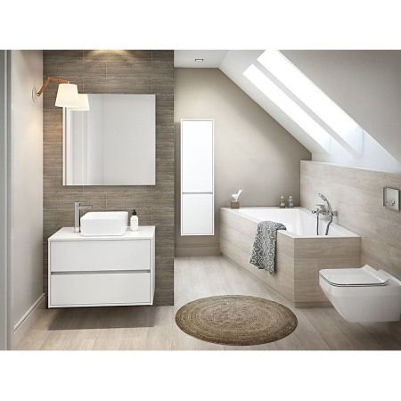 Mobilier suspendat Cersanit, Crea, pentru lavoar pe blat, 100 cm, alb [3]