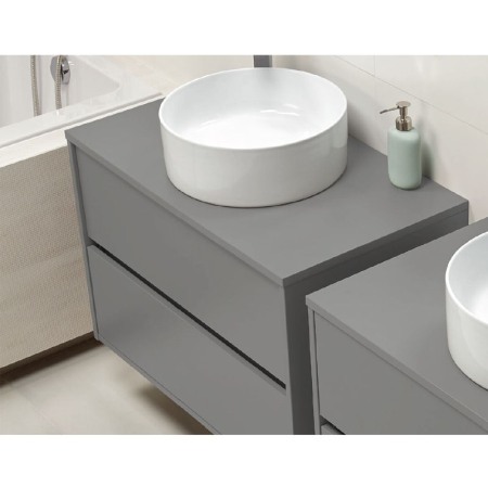 Mobilier suspendat Cersanit, Crea, pentru lavoar pe blat, 100 cm, gri [5]