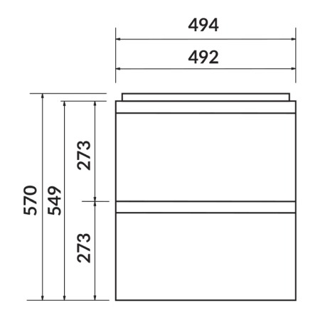 Mobilier suspendat, Cersanit, Moduo, pentru lavoar incastrabil, 50 cm, alb [1]