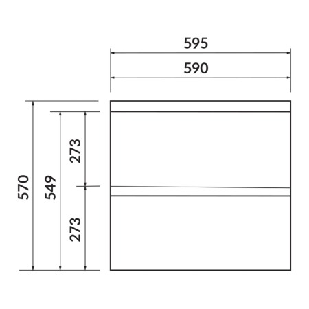Mobilier suspendat Cersanit, Moduo, pentru lavoar incastrabil, 60 cm, gri [1]