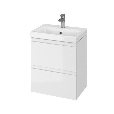 Mobilier Baie - Mobilier suspendat Cersanit, Moduo Slim, pentru lavoar incastrabil, 50 cm, alb