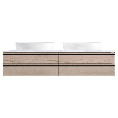 Mobilier Baie - Mobilier suspendat, Kolpasan, Alexis, pentru doua lavoare pe blat 150 cm, Craft Wood
