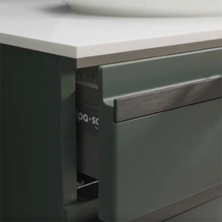 Mobilier suspendat, Kolpasan, Alexis, pentru lavoar pe blat 100 cm, Green [2]