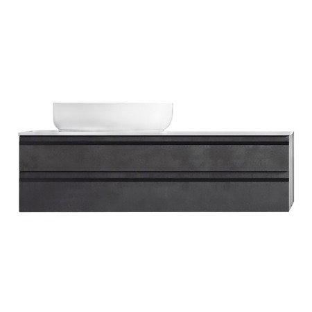 Mobilier Lavoar baie - Mobilier suspendat, Kolpasan, Alexis, pentru lavoar pe blat 120 cm, Dark Concrete