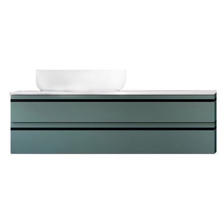 Mobilier Lavoar baie - Mobilier suspendat, Kolpasan, Alexis, pentru lavoar pe blat 120 cm, Green