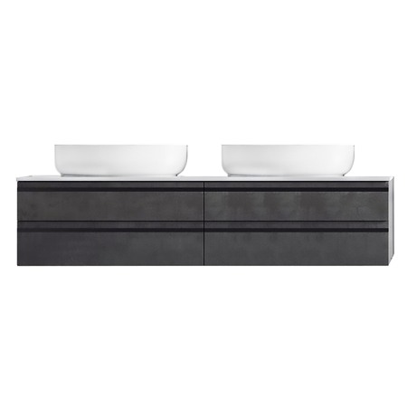 Mobilier Baie - Mobilier suspendat, Kolpasan, Alexis, pentru lavoar pe blat 150 cm, Dark Concrete