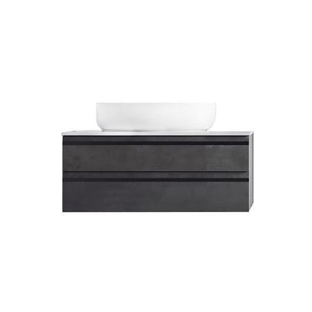 Mobilier Baie - Mobilier suspendat, Kolpasan, Alexis, pentru lavoar pe blat 80 cm, Dark Concrete