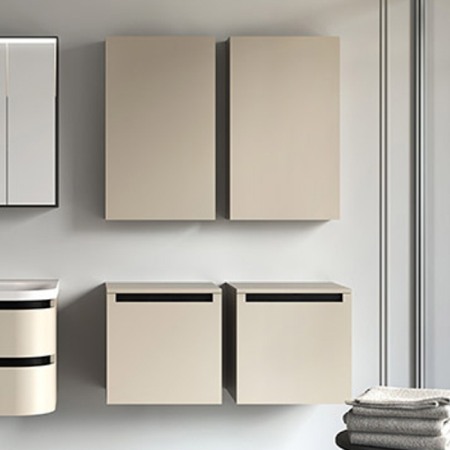 Mobilier Baie - Mobilier suspendat, Kolpasan, Vittoria, cu 1 usa, beige mat