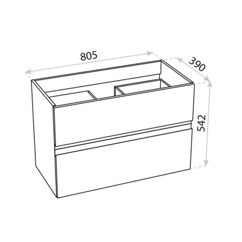 Mobilier suspendat pentru lavoar, Fluminia, Amalfi, 80 cm, alb [2]