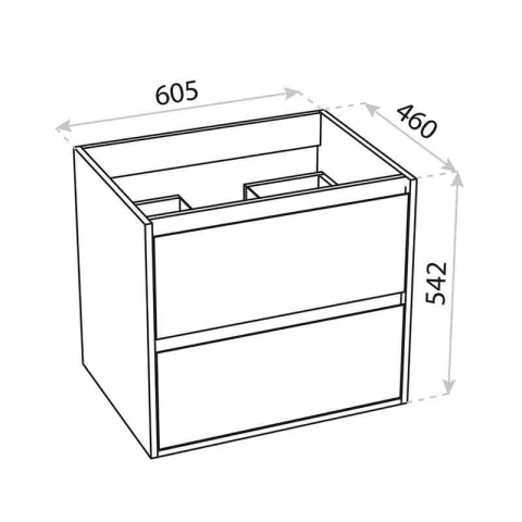 Mobilier suspendat pentru lavoar, Spectrum, Manitoba, 60 cm, ornamente negre, nuc [3]