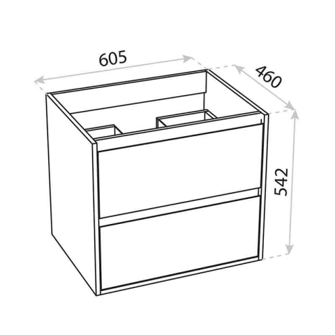 Mobilier suspendat pentru lavoar, Spectrum, Manitoba, 60 cm, ornamente nuc, finisaj nuc [3]