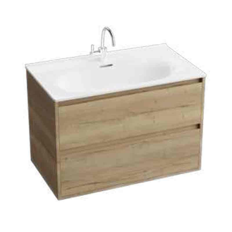 Mobilier suspendat pentru lavoar, Spectrum, Manitoba, 80 cm, ornamente nuc, finisaj nuc [1]
