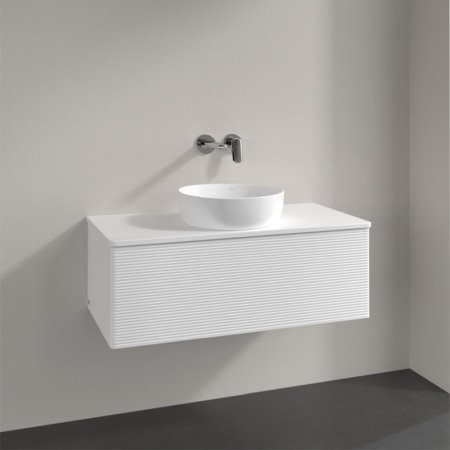 Mobilier suspendat pentru lavoar, Villeroy & Boch, Antao, 100 cm, cu 1 sertar, alb mat [3]