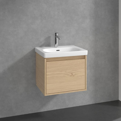 Mobilier suspendat pentru lavoar Villeroy&Boch Skyla, 1 sertar Soft Close, 55 cm, nordic oak [2]