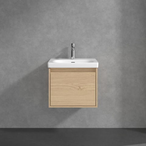 Mobilier suspendat pentru lavoar Villeroy&Boch Skyla, 1 sertar Soft Close, 55 cm, nordic oak [3]