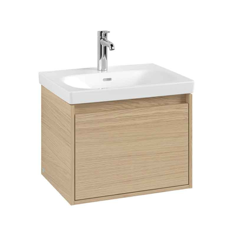 Mobilier Baie - Mobilier suspendat pentru lavoar Villeroy & Boch Skyla 60 cm, 1 sertar Soft Close, nordic oak