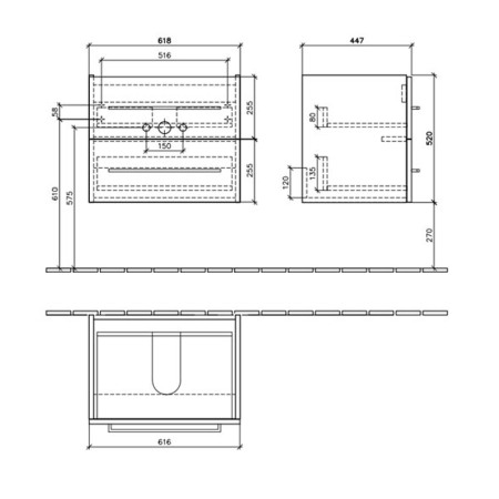 Mobilier Villeroy & Boch, Avento, suspendat, 2 sertare, 63 cm, crystal white [1]