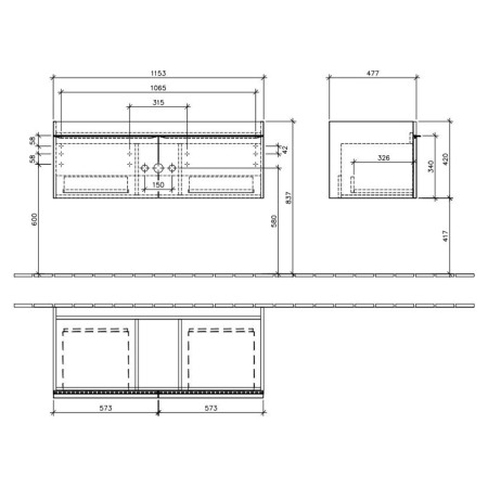 Mobilier Villeroy & Boch, Venticello, 115 cm , alb lucios [1]