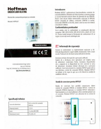 Modul de comanda pompa si centrala, Hoffman Underfloor Heating HFPL07 [1]