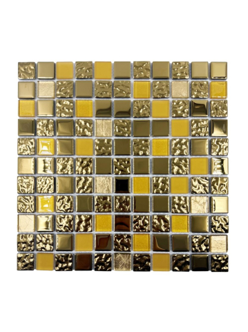 Accesorii baie - Mozaic perete Glass REA P14016 300x300mm auriu lucios