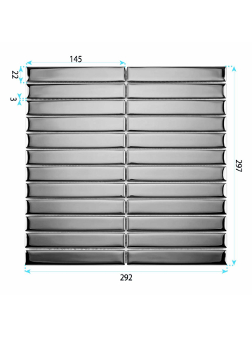 Mozaic de Perete Glass REA P14457 Auriu Lucios 297x292x8 mm [10]