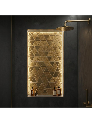 Mozaic de Perete Glass REA P14459 Auriu Lucios 355x285mm [9]