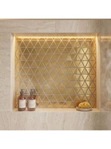 Mozaic de Perete Glass REA P14459 Auriu Lucios 355x285mm [4]