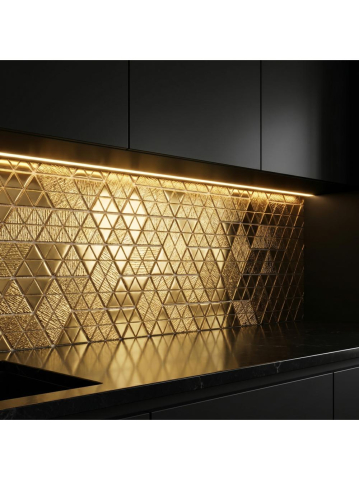 Mozaic de Perete Glass REA P14459 Auriu Lucios 355x285mm [6]
