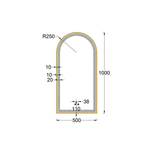  Oglindă baie cu LED și dezaburire Fluminia Cosimo Gold, 50x100 cm, lumină internă și ambientală, ramă gold [1]