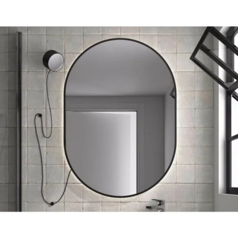 Oglinzi baie si corpuri iluminat - Oglinda cu iluminare Led Gala Moira 60x85 cm negru