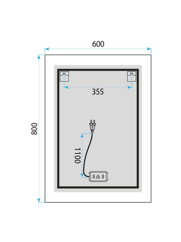 Oglinda LED baie Rea SAB-3426 60x80cm rama mata anti-aburire dimmer [8]