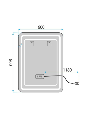 Oglinda LED Rea SAB-3436 rama mata laptoasa 60x80cm [7]