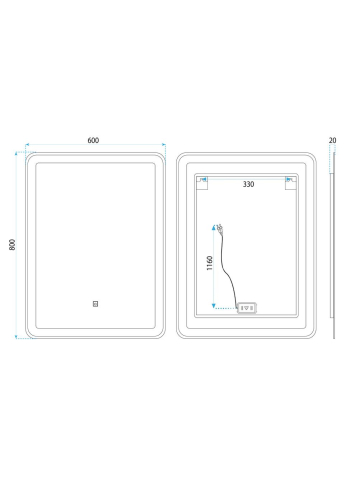 Oglinda LED 60x80cm Rea SAB-3451 rama mata laptoasa baie [8]