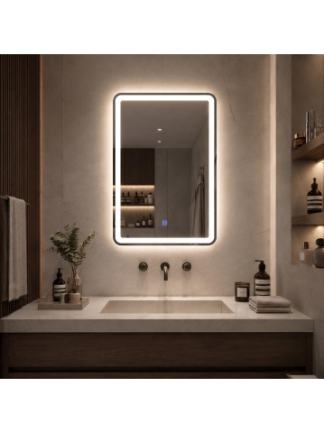 Oglinda LED 60x80cm Rea SAB-3451 rama mata laptoasa baie [4]
