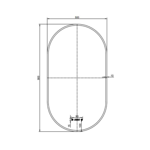 Oglindă cu LED, dezaburire și ceas Fluminia, Canaria 90 Clock, iluminare perimetrală cu difuzor acrilic, ramă albă [1]