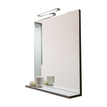 Oglinzi cu iluminare - Oglinda cu polita Kolpasan, pentru mobilier Lana, 80 cm, gri-deschis