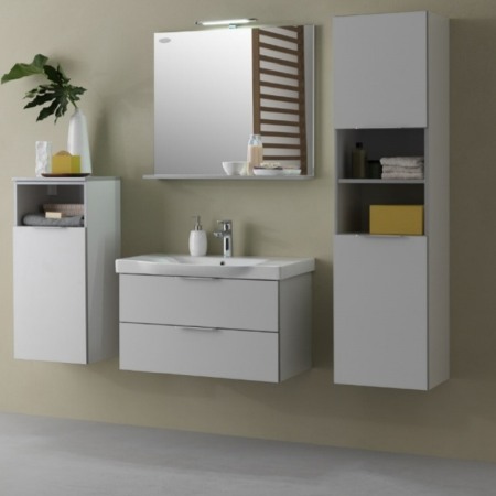Oglinda cu polita Kolpasan, pentru mobilier Lana, 80 cm, gri-deschis [4]