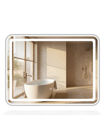 Oglindă de perete LED cu raft 80x60 cm L-8060 [7]