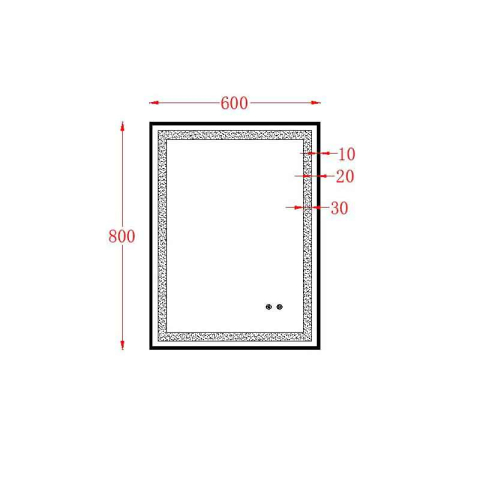 Oglindă dreptunghiulară Fluminia, Jacopo 60, cu iluminare LED și dezaburire, ramă neagră [1]