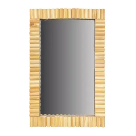Oglinzi cu iluminare - Oglinda dreptunghiulara Rea Boho KLNA-MR01 rama lemn 55 cm