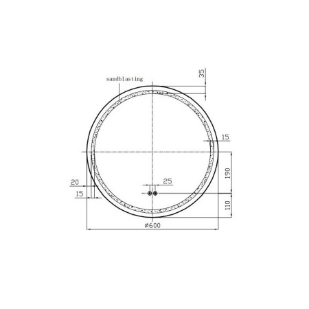 Oglinda Fluminia, Ando-R60, rotunda, cu iluminare LED [1]
