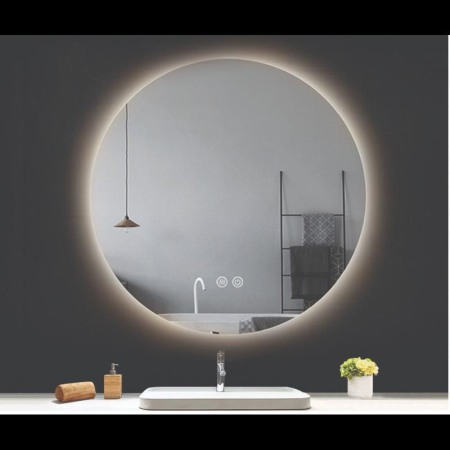 Oglindă Fluminia, Calatrava Ambient 90, rotundă, cu iluminare LED, 3 culori, dezaburire [1]