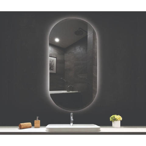 Oglindă, Fluminia, Dali Ambient 60, ovală, cu iluminare LED, 3 culori, dezaburire [2]