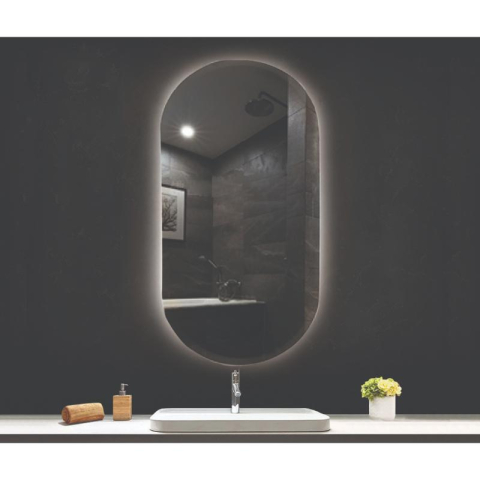Oglindă, Fluminia, Dali Ambient 60, ovală, cu iluminare LED, 3 culori, dezaburire [1]