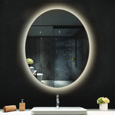 Oglindă, Fluminia, Picasso Ambient 70, ovală, cu iluminare LED, 3 culori, dezaburire [2]